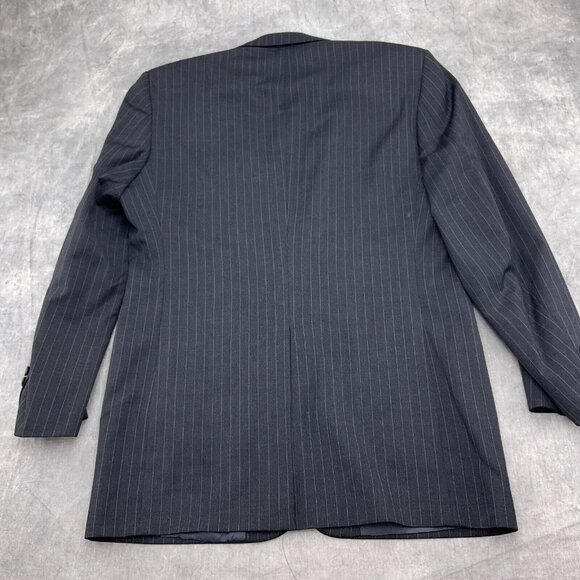 Brooks Brothers Blazer Men 40L Gray White Pinstripe Super 110s Wool VTG - Picture 9 of 14